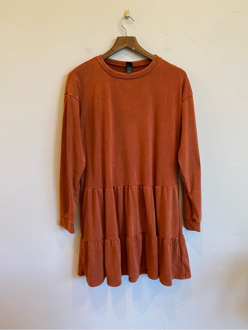 WILD FABLE Target Distressed Burnt Orange Cotton Blend Sweatshirt Dress